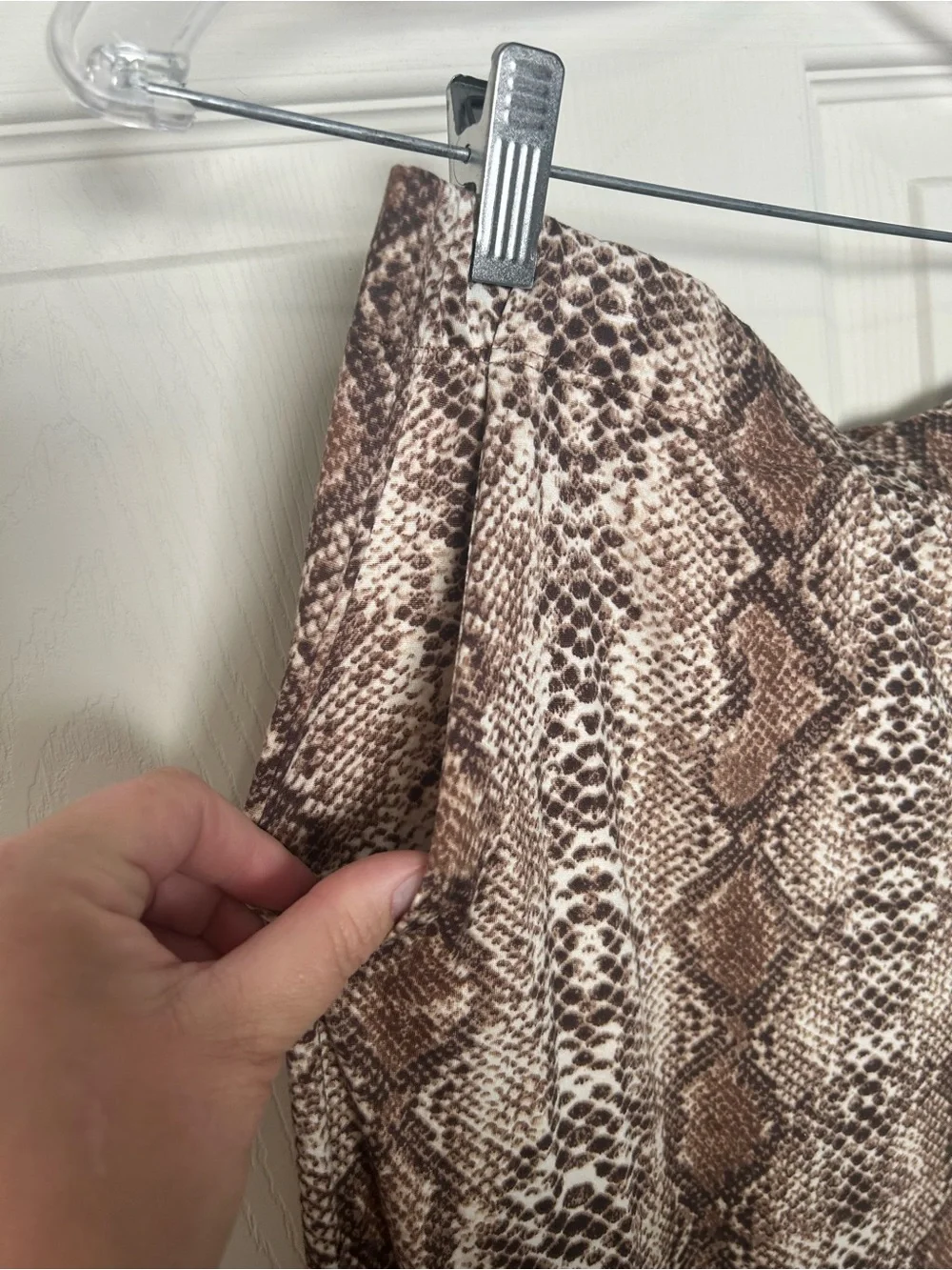 Buttery Soft, Snake-Print Flared Women’s Pants - Brown - Picture 4 of 6